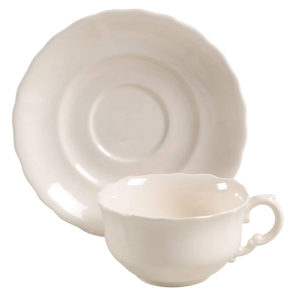 Marlborough Cream Flat Cup & Saucer Set by Spode-1