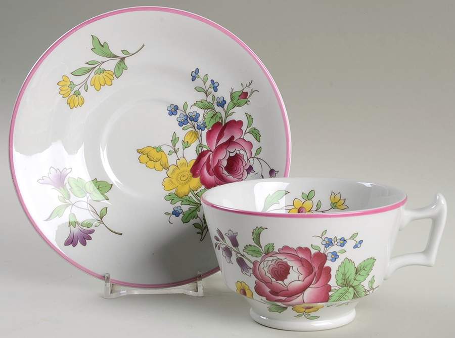 Fleur Footed Cup & Saucer Set by Spode-1