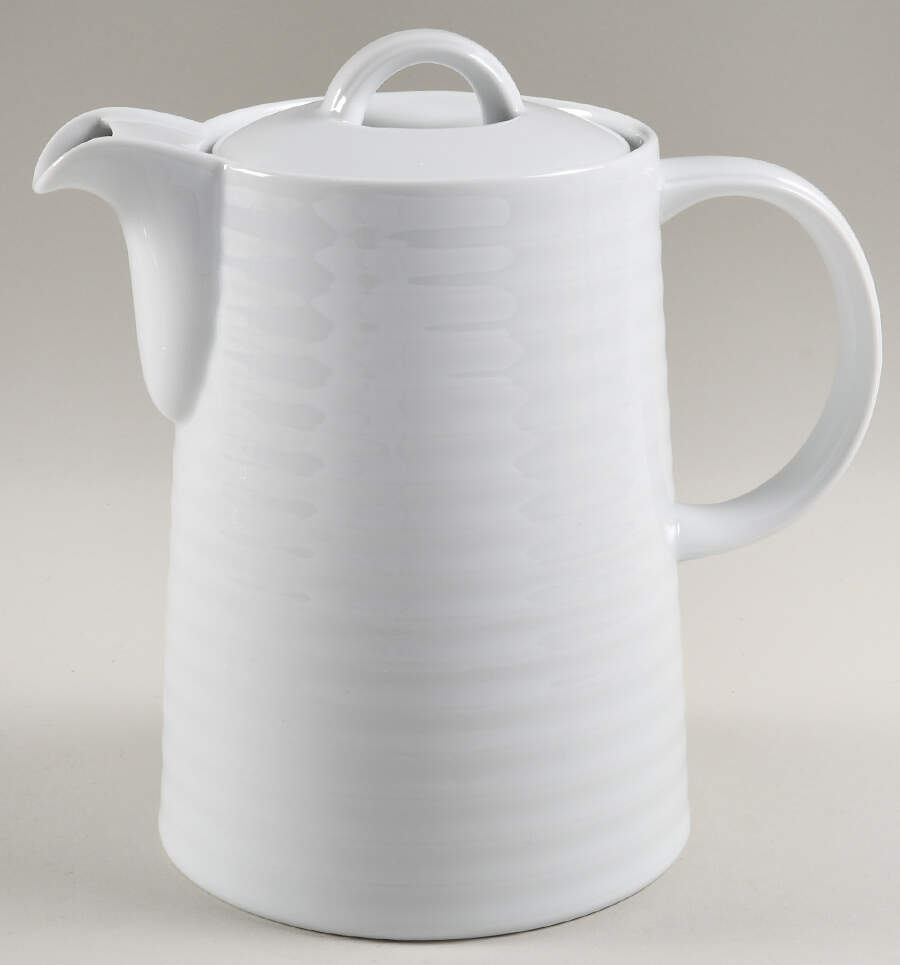 Roulette White Coffee Pot & Lid by Spal Porcelanas-1