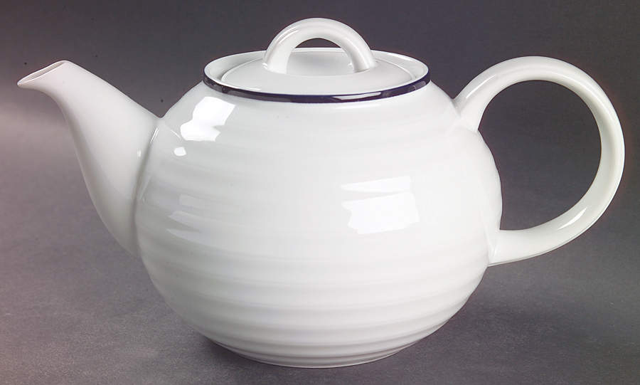 Roulette Blue Teapot & Lid by Spal Porcelanas-1