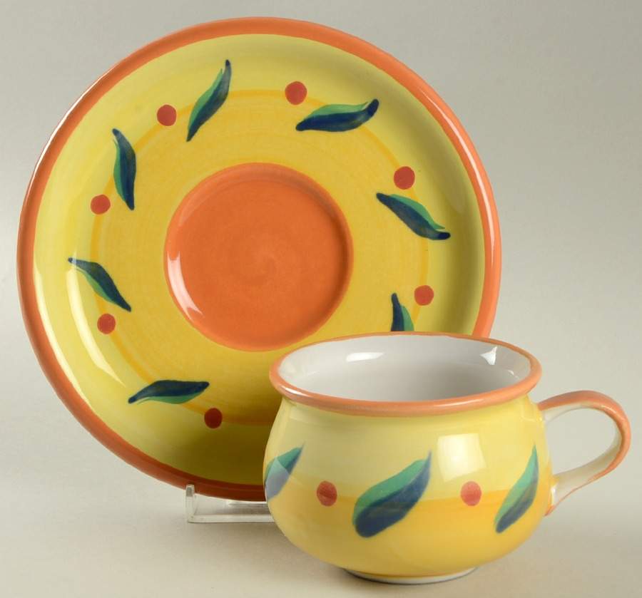 Summer Sunshine Flat Cup & Saucer Set by Studio Nova-1