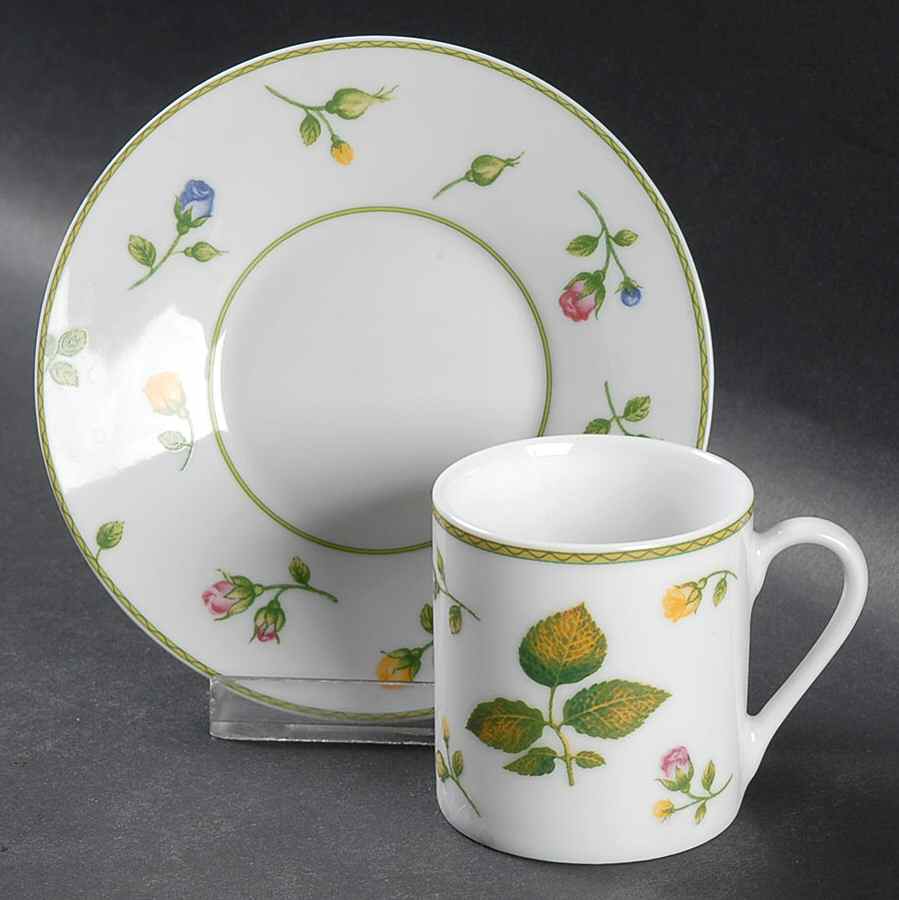 English Garden Flat Demitasse Cup & Saucer Set by Studio Nova-1
