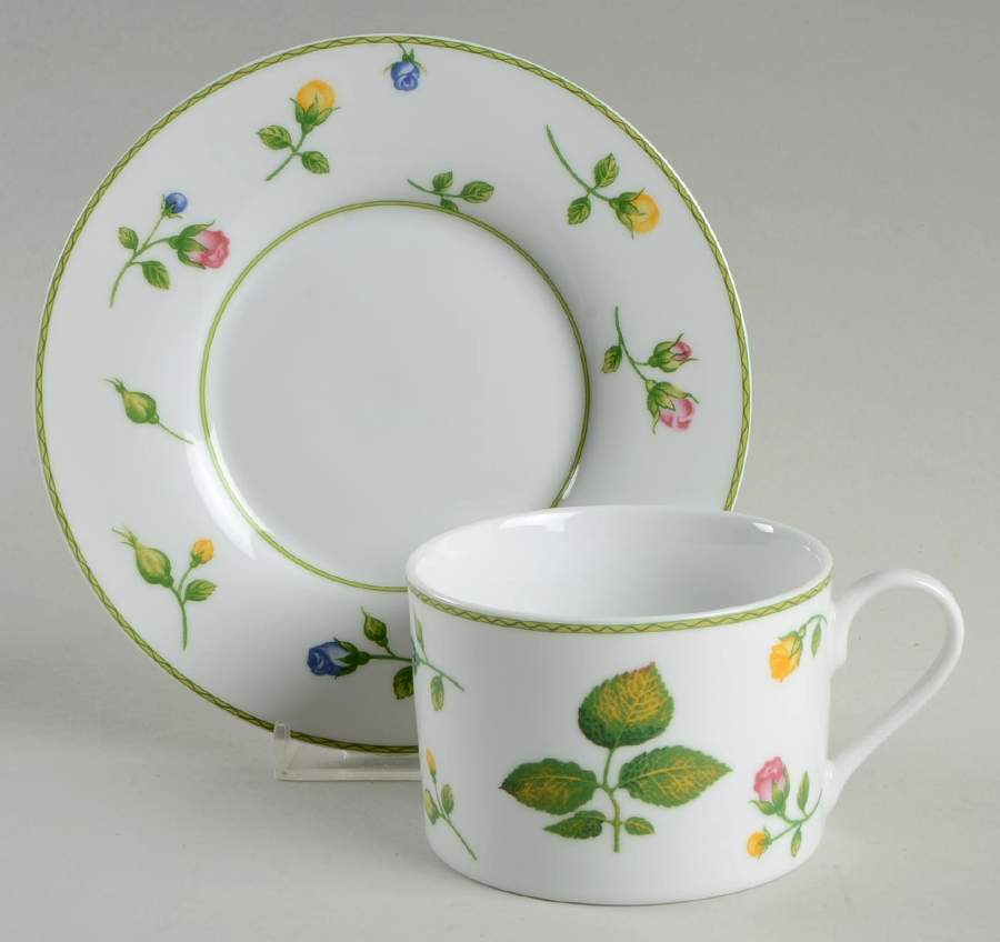 English Garden Flat Cup & Saucer Set by Studio Nova-1
