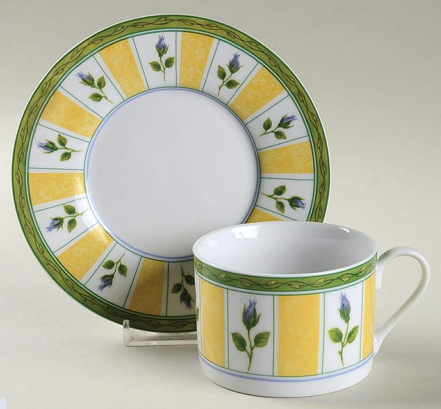 Tea Rose Flat Cup & Saucer Set by Studio Nova-1