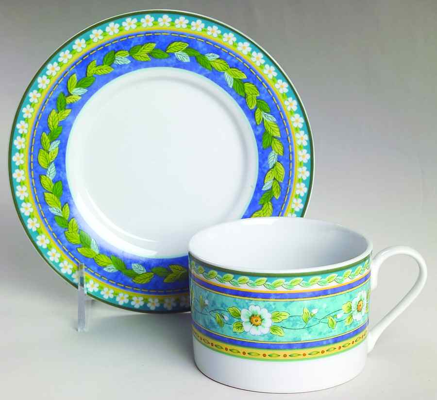 Spring Florest Flat Cup & Saucer Set by Studio Nova-1