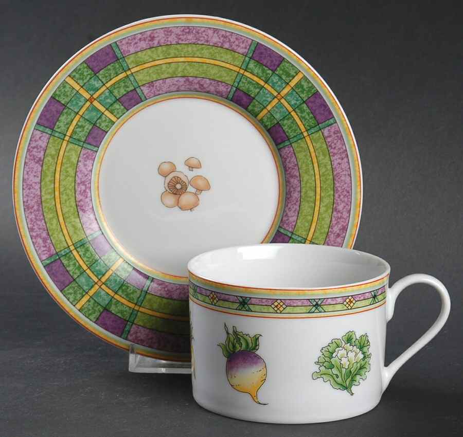 Spring Patchworks Flat Cup & Saucer Set by Studio Nova-1