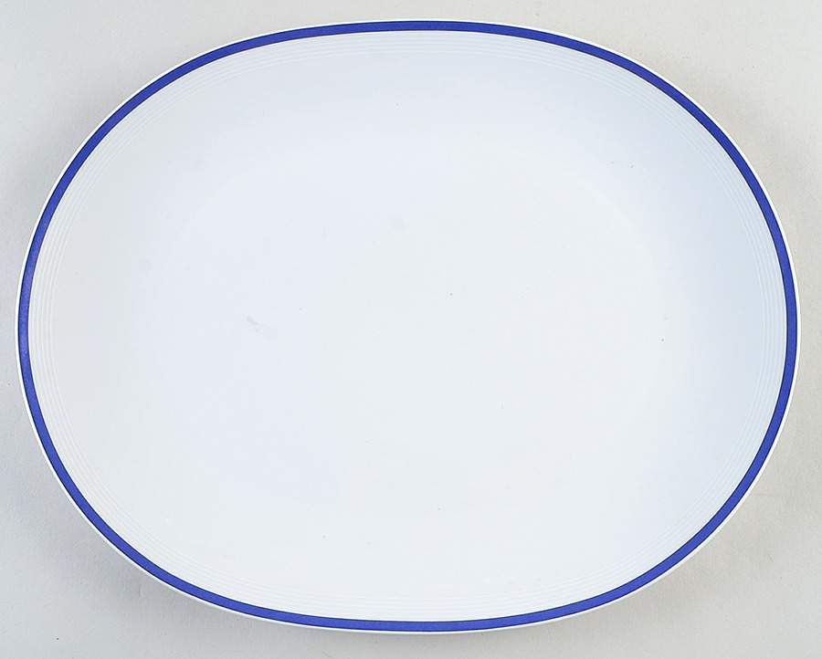 Cafe Classic Blue 14" Oval Serving Platter by Studio Nova-1