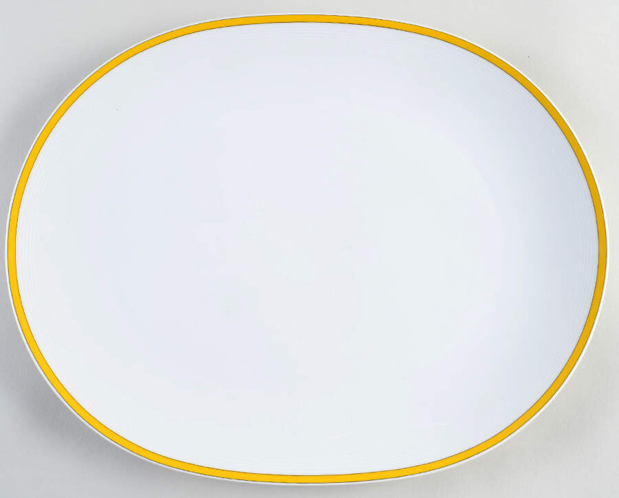 Cafe Classics Yellow 14" Oval Serving Platter by Studio Nova-1