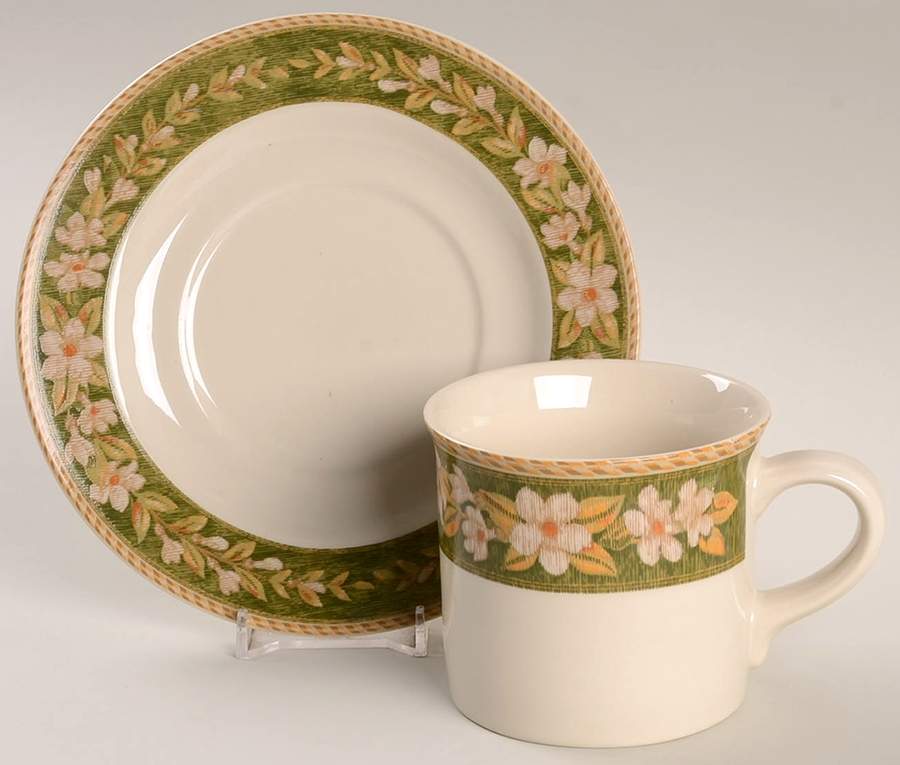 Windsor Vine Green Flat Cup & Saucer Set by Studio Nova-1