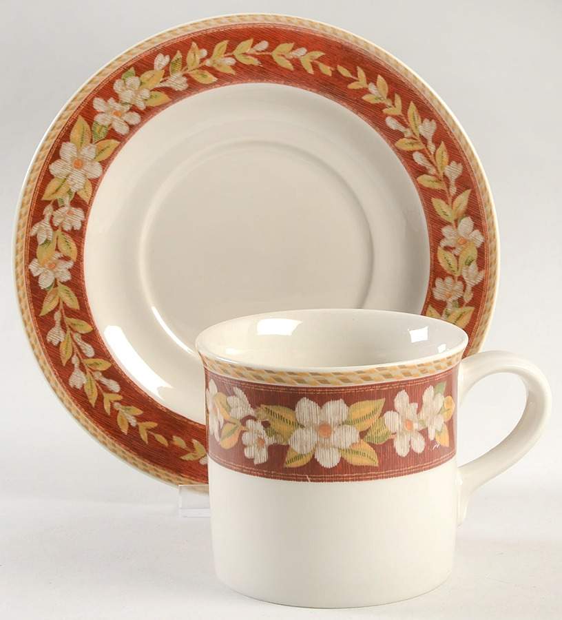 Windsor Vine Red Flat Cup & Saucer Set by Studio Nova-1