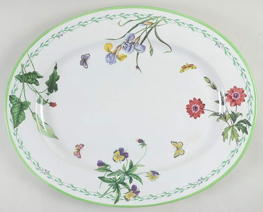 Garden Bloom 20" Oval Serving Platter by Studio Nova-1