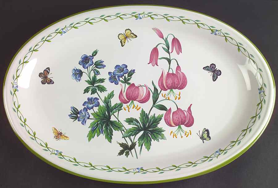 Garden Bloom 16" Oval Serving Platter by Studio Nova-1