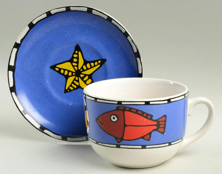 Seattle Fish & Crab Jumbo Cup & Saucer Set by Signature-1