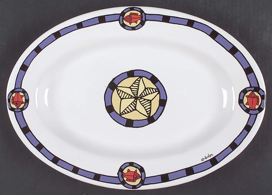 Seattle Fish & Crab 14" Oval Serving Platter by Signature-1