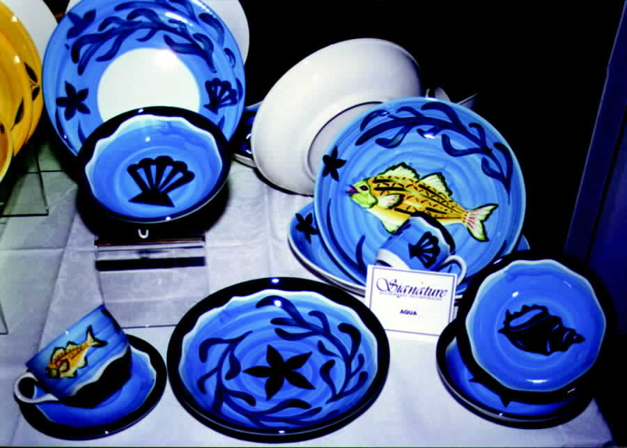 Aqua Flat Cup & Saucer Set by Signature-1