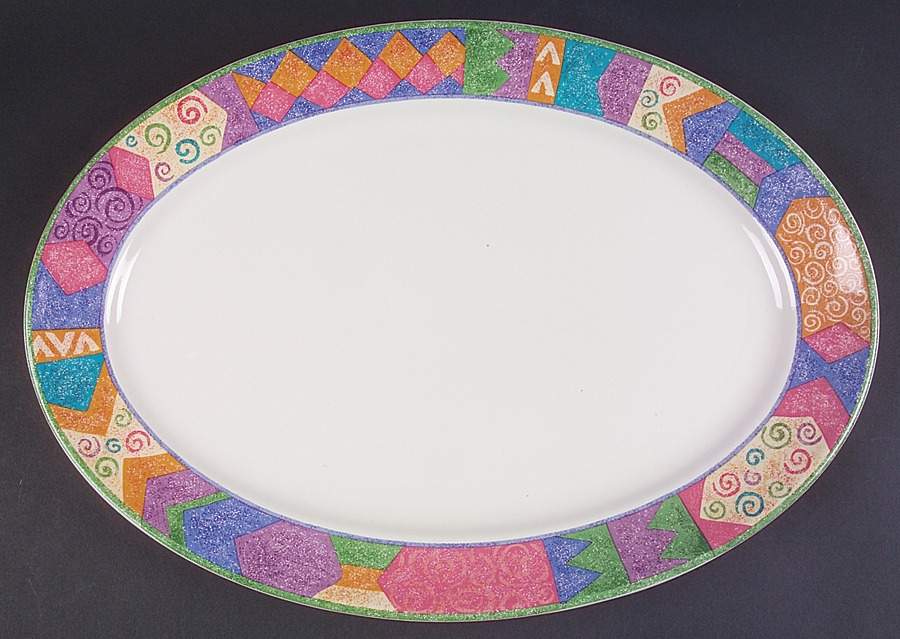 Potpourri 16" Oval Serving Platter by Sango-1