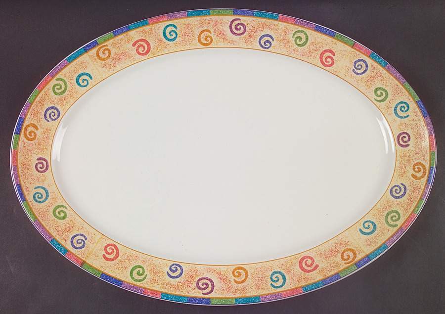 Potpourri 16" Oval Serving Platter by Sango-1