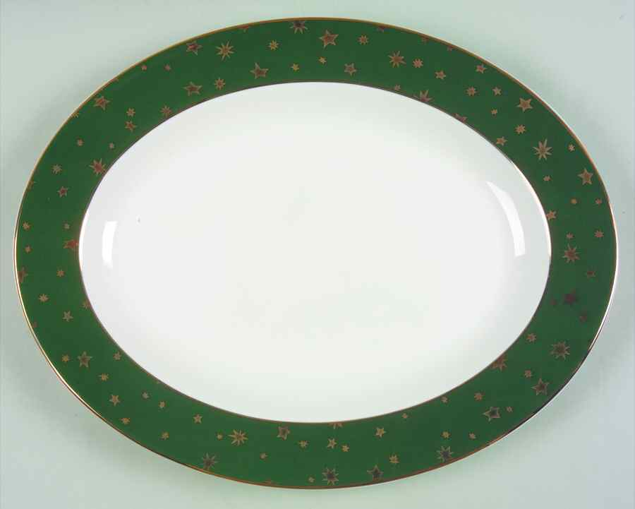 Galaxy Green 13" Oval Serving Platter by Sakura-1