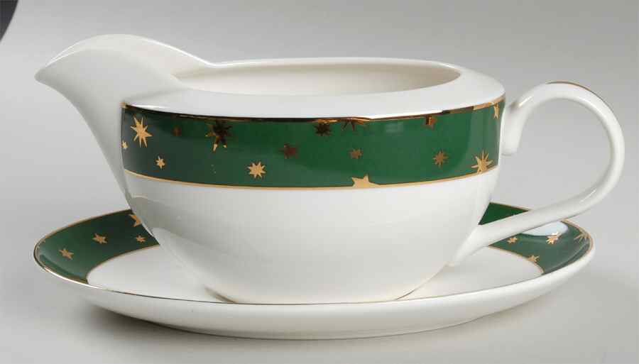 Galaxy Green Gravy Boat & Underplate by Sakura-1