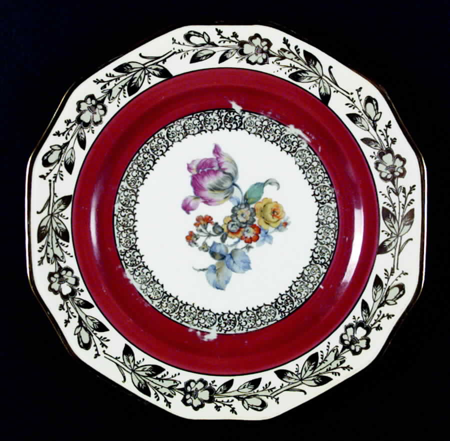 342 Red Service Plate (Charger) by Schumann - Bavaria-1