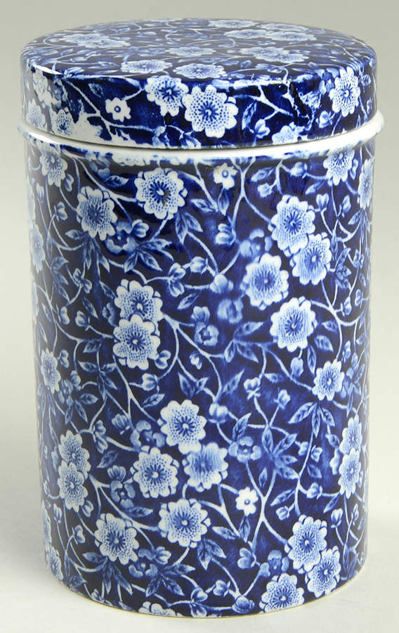 Calico Blue (Crownford Stamp) 6" Storage Jar & Lid by Staffordshire-1