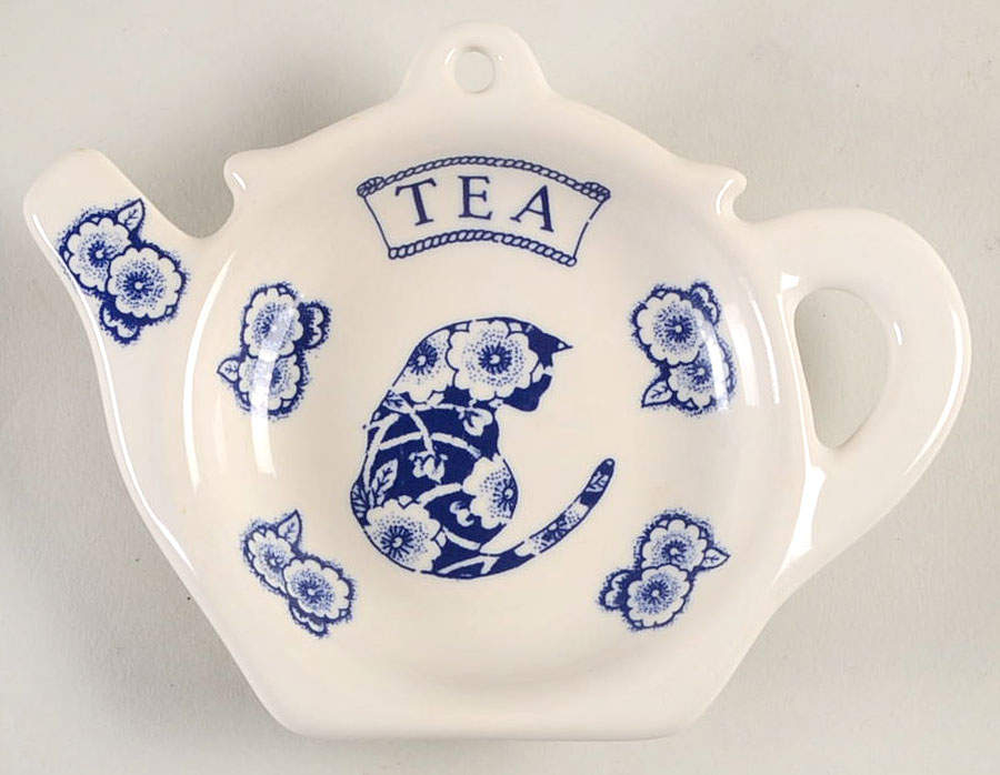 Calico Blue (Crownford Stamp) Tea Bag Holder by Staffordshire-1