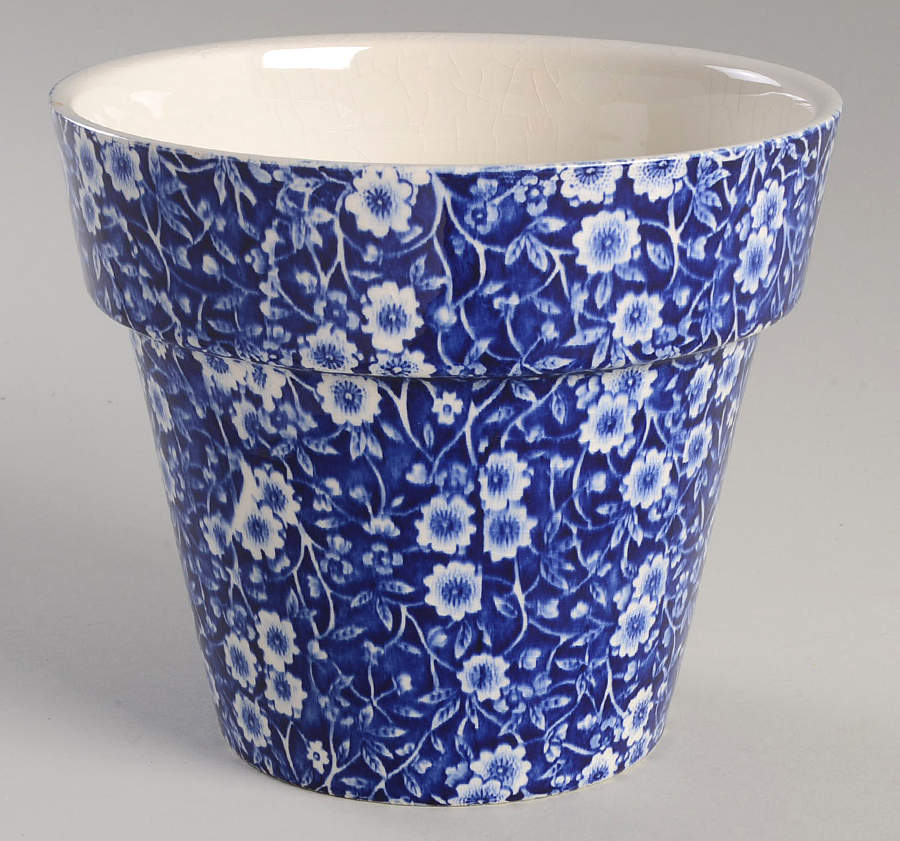 Calico Blue (Crownford Stamp) 5" Flower Pot by Staffordshire-1