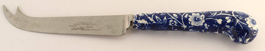 Calico Blue (Crownford Stamp) Cheese Knife with Stainless Blade by Staffordshire-1