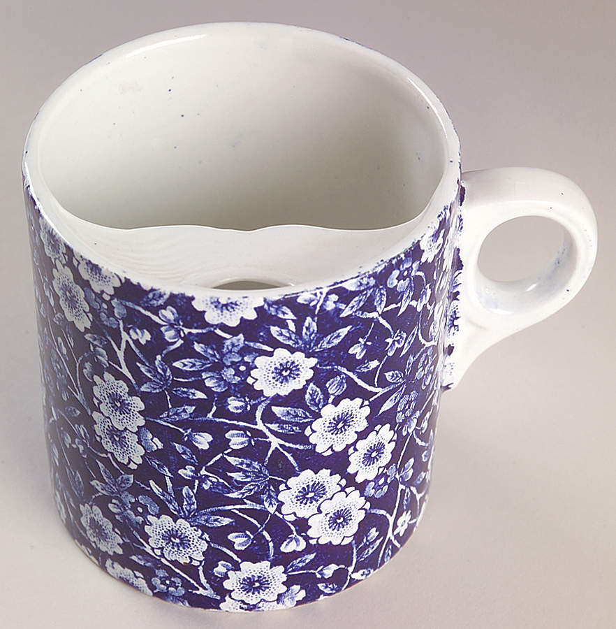 Calico Blue (Crownford Stamp) Mustache Cup/Mug by Staffordshire-1