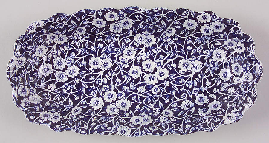 Calico Blue (Crownford Stamp) Fluted Tray by Staffordshire-1