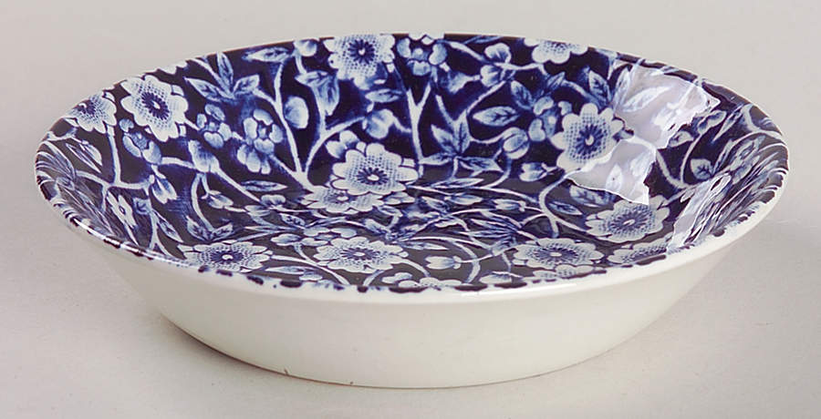 Calico Blue (Crownford Stamp) Fruit/Dessert (Sauce) Bowl by Staffordshire-1