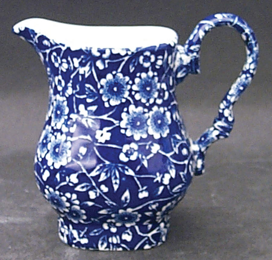 Calico Blue (Crownford Stamp) Creamer by Staffordshire-1