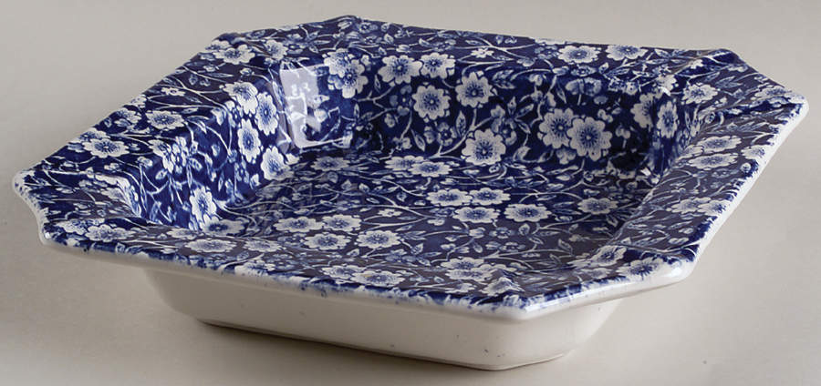 Calico Blue (Crownford Stamp) Candy Dish-Square 7" by Staffordshire-1