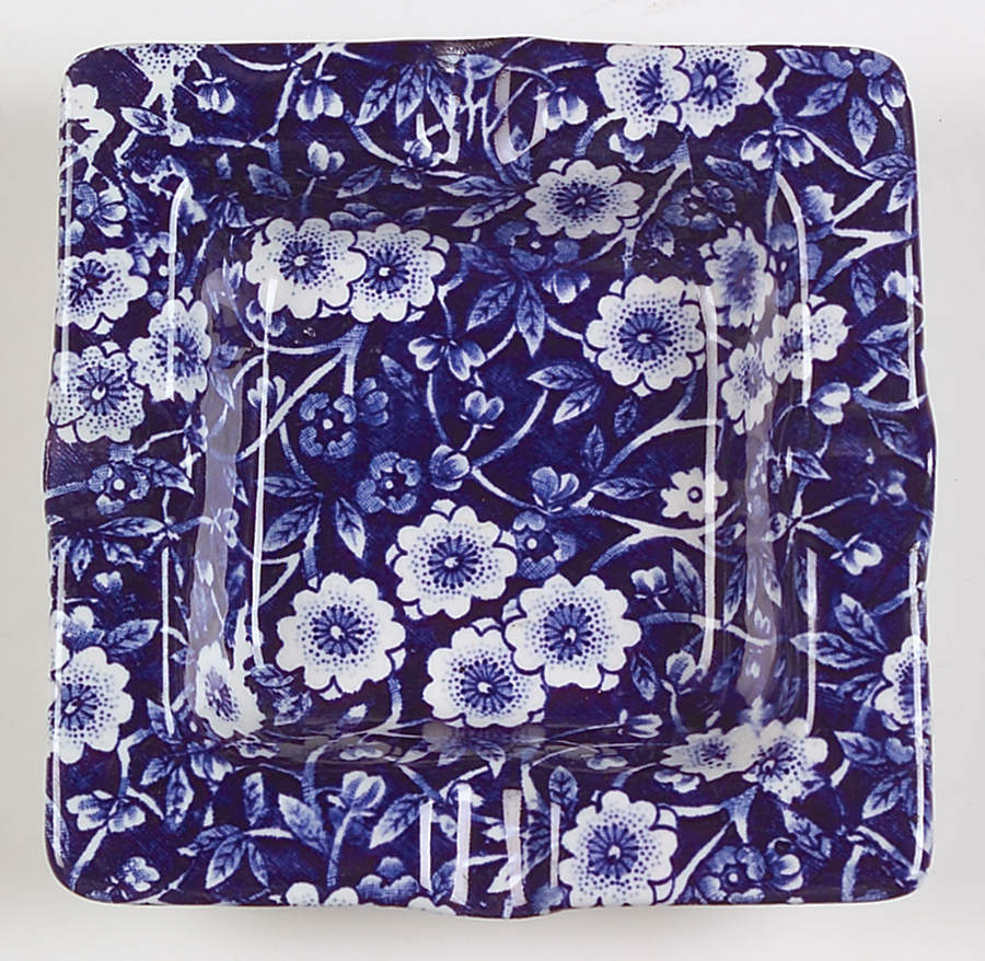 Calico Blue (Crownford Stamp) Small Square Ashtray by Staffordshire-1