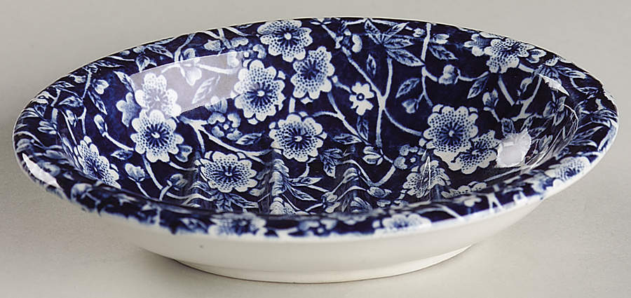 Calico Blue (Crownford Stamp) Soap Dish by Staffordshire-1