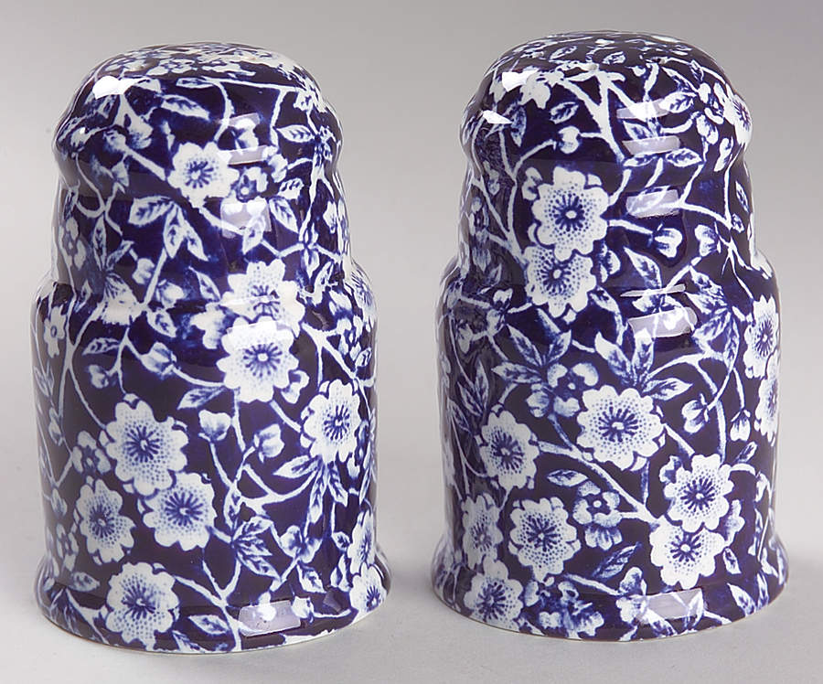 Calico Blue (Crownford Stamp) Salt & Pepper Set by Staffordshire-1