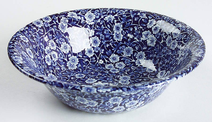 Calico Blue (Crownford Stamp) 9" Round Vegetable Bowl by Staffordshire-1