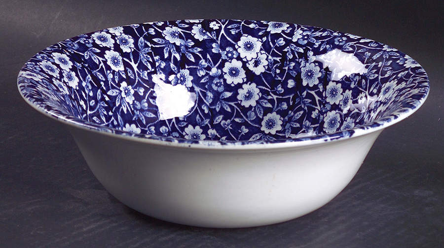 Calico Blue (Crownford Stamp) 8" Round Vegetable Bowl by Staffordshire-1