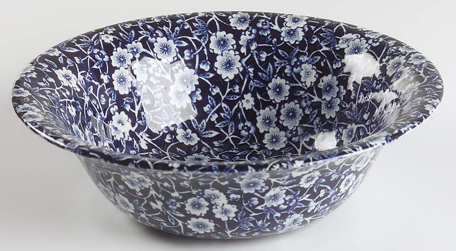 Calico Blue (Crownford Stamp) 8" Round Vegetable Bowl by Staffordshire-1
