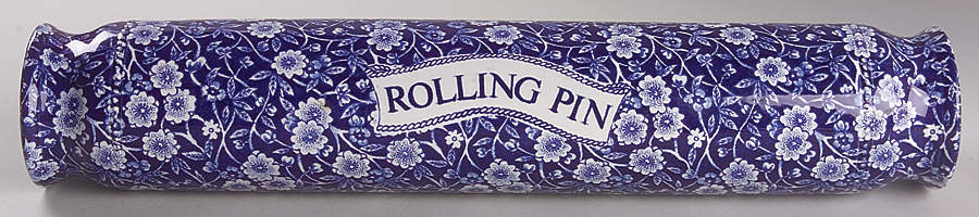 Calico Blue (Crownford Stamp) Rolling Pin by Staffordshire-1