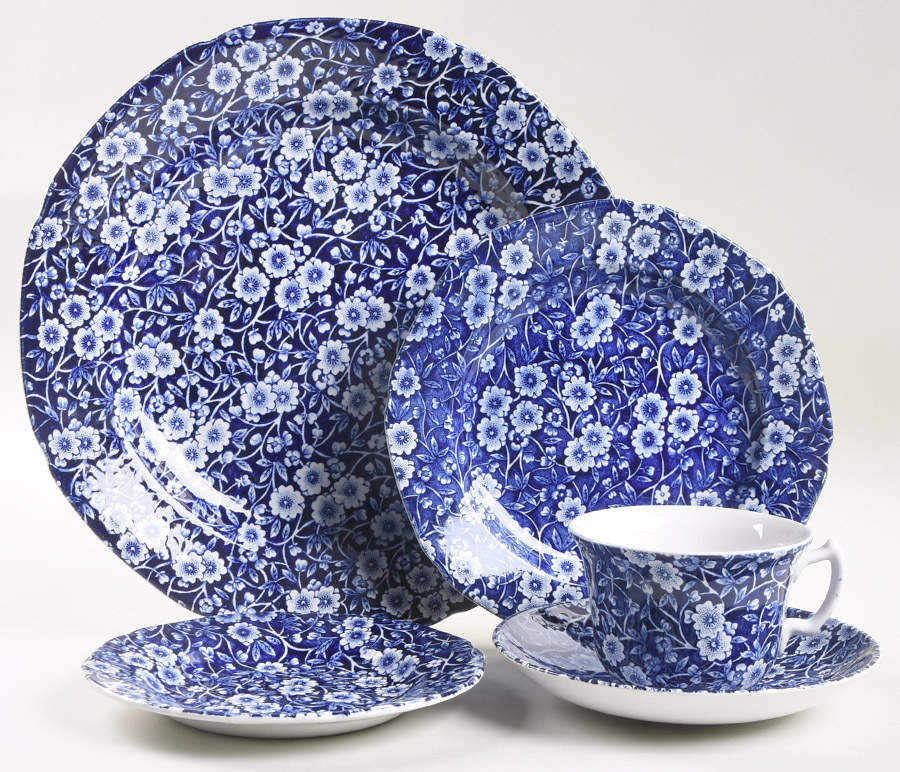 Calico Blue (Crownford Stamp) 5 Piece Place Setting by Staffordshire-1