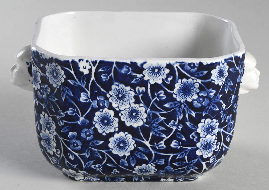 Calico Blue (Crownford Stamp) Candy Box No Lid by Staffordshire-1