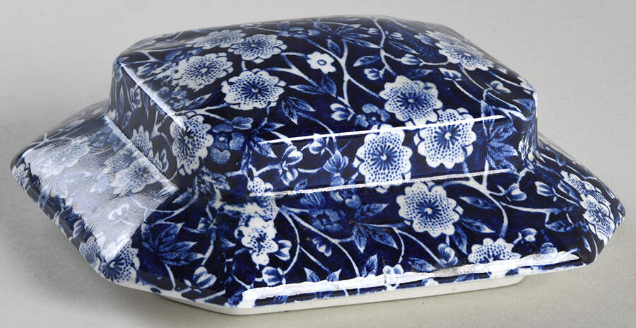 Calico Blue (Crownford Stamp) Lid for Candy Box by Staffordshire-1