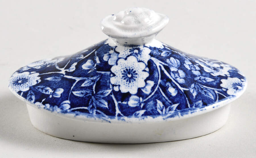 Calico Blue (Crownford Stamp) Lid for Sugar Bowl by Staffordshire-1