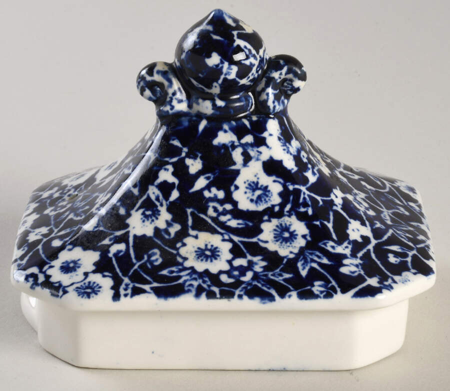 Calico Blue (Crownford Stamp) Lid for Teapot by Staffordshire-1