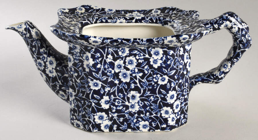 Calico Blue (Crownford Stamp) Teapot No Lid by Staffordshire-1