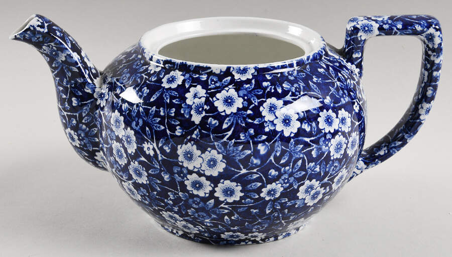 Calico Blue (Crownford Stamp) Teapot No Lid by Staffordshire-1