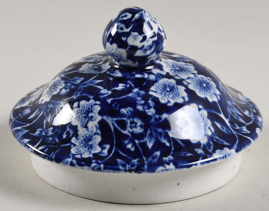 Calico Blue (Crownford Stamp) Lid for Teapot by Staffordshire-1