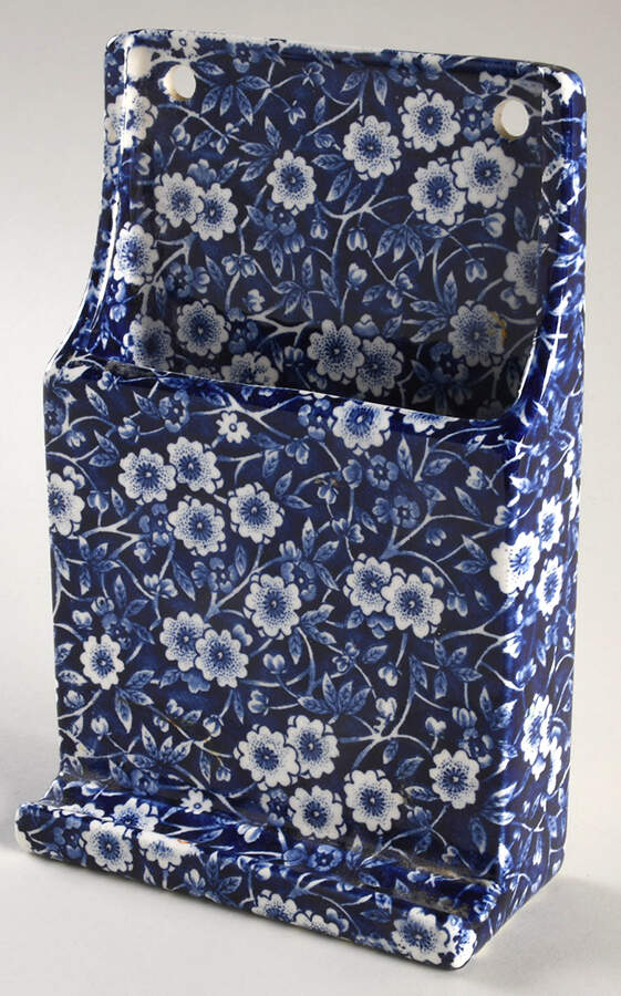 Calico Blue (Crownford Stamp) Letter Rack by Staffordshire-1