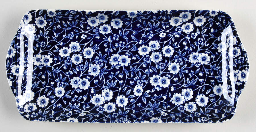 Calico Blue (Crownford Stamp) Large Sandwich Tray by Staffordshire-1